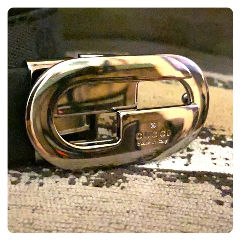 GUCCI authentic Belt, GG canvas and leather